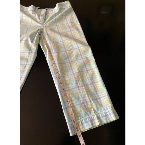 TALBOTS 'Signature' Blue/Green/White Plaid Crop Pants sz 2P - Picture 10 of 12